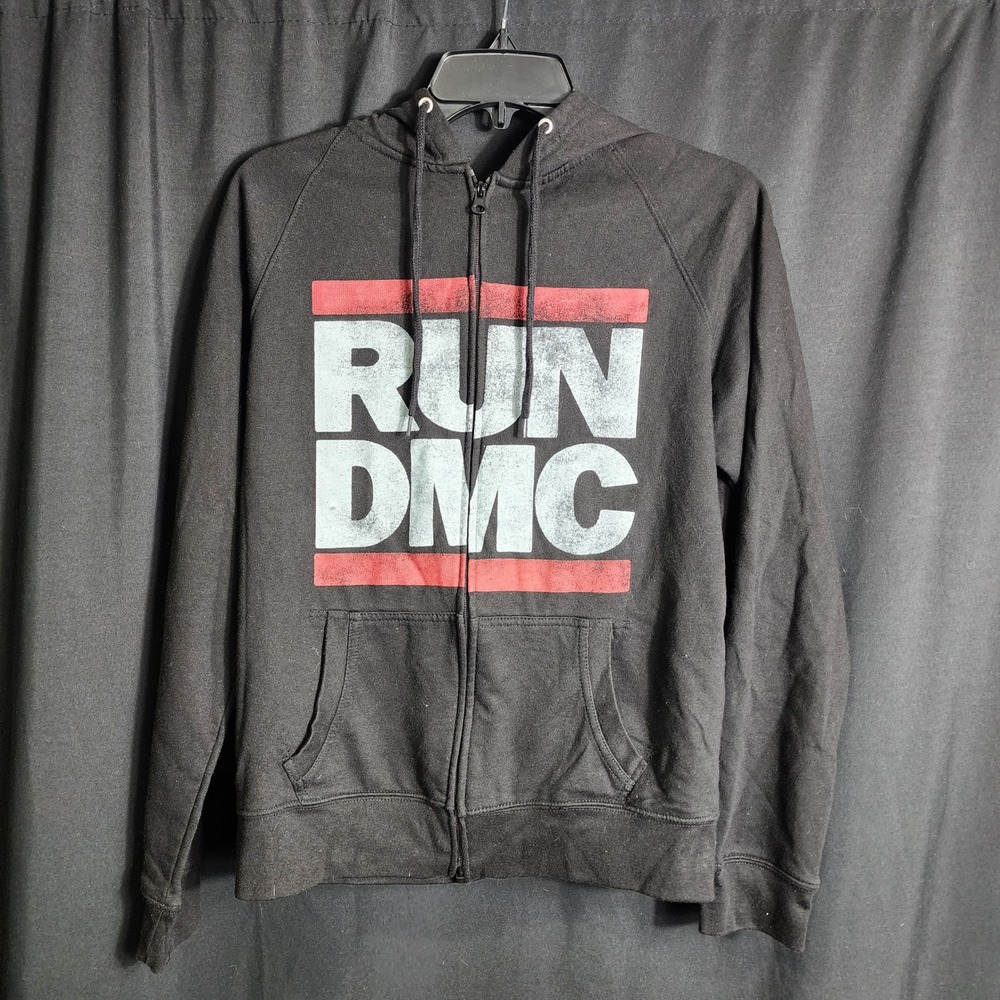 Live‎ Nation Run DMC Full Zip Hoodie Black Graphic Hip Hop XL 15/17 Sweatshirt